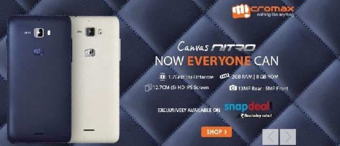 Micromax Canvas Nitro A310 with Octa-Core Processor Launched for Rs. 12,990