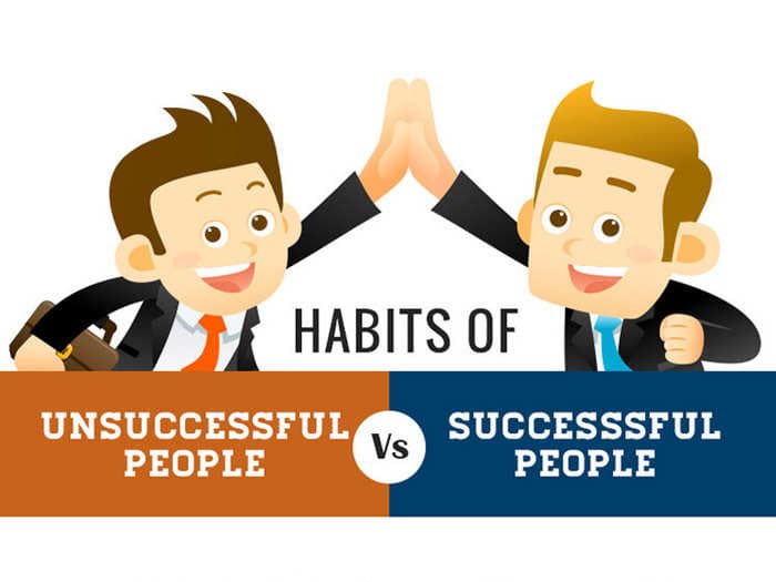 Habits Of Successful Vs Unsuccessful People [Infographic]