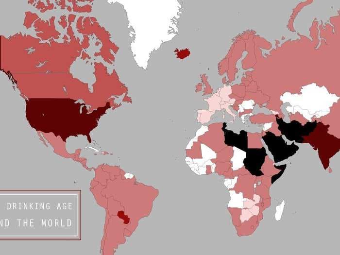 This Map Shows The Legal Drinking Age All Over The World