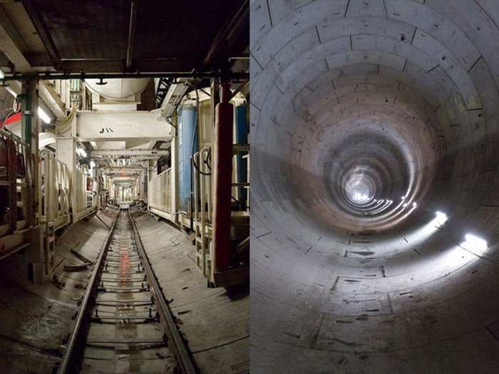 Before-And-After GIFS Show The Stunning Progress Of London's Massive Crossrail Tunnels