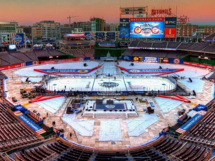 Watch What Goes Into Turning A Baseball Stadium Into A Hockey Rink