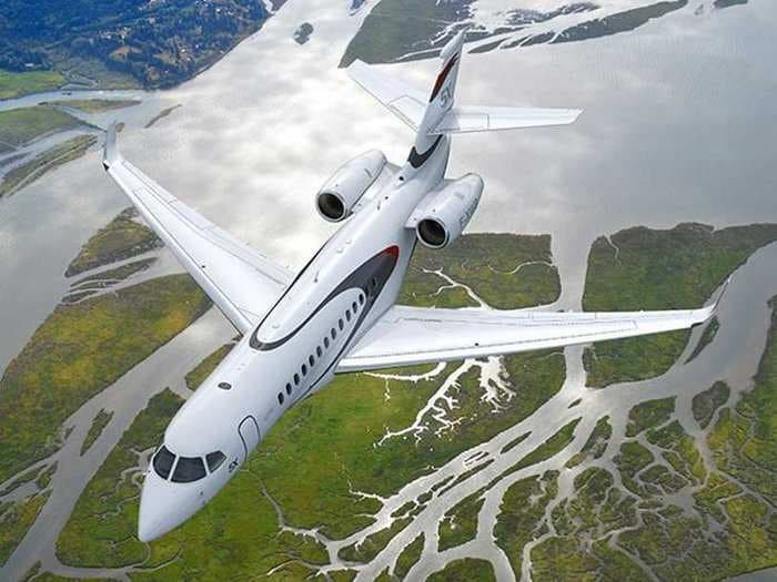 Check out the $45 million Falcon 5X private jet - it has a skylight!