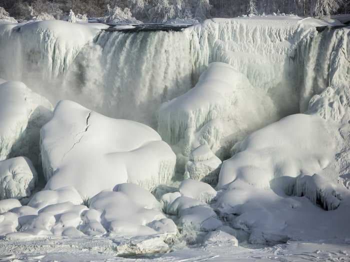 It's so cold out that Niagara Falls has partially frozen over 