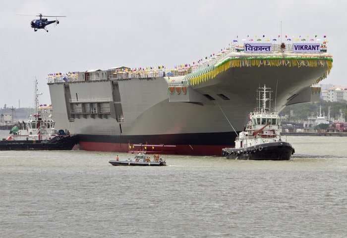 India is fast-tracking the development of its new aircraft carrier in order to compete with China