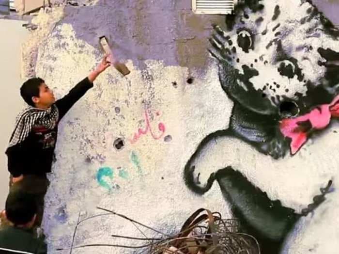 Banksy just published a new video from Gaza