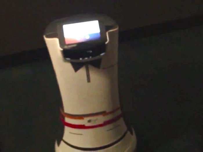 This is what it's like to have an adorable robot bring you room service at a hotel