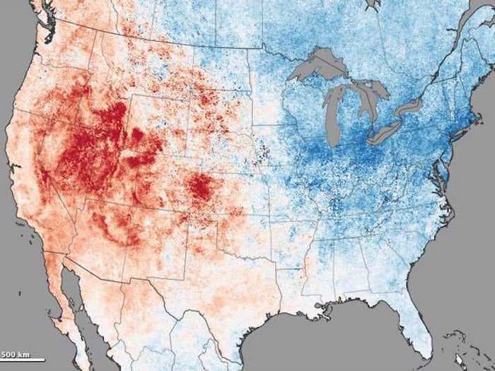 Crazy temperature map of the US shows how bipolar February was