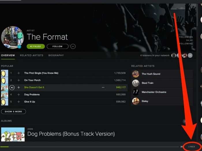 There's an incredibly simple way to find the lyrics to any song you're listening to on Spotify