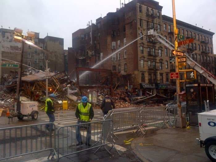 Here's what the East Village looks like the morning after a gas explosion destroyed 3 buildings