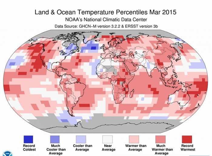 March was the hottest on record worldwide since 1880