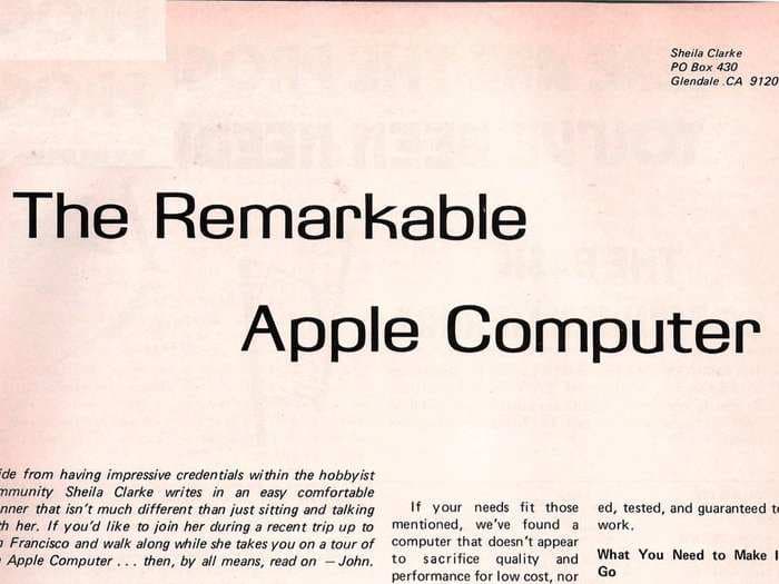 This is the first news article ever written about Apple