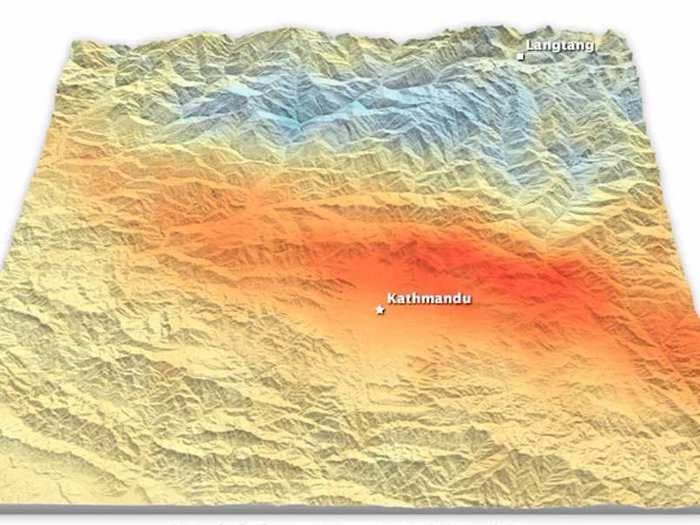 This terrifying map shows how much the earth moved during the Nepal earthquakes