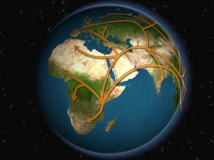 This animated map shows how humans migrated across the globe