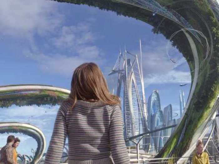 It took a team of 200 people to create the dazzling futuristic world in 'Tomorrowland' 