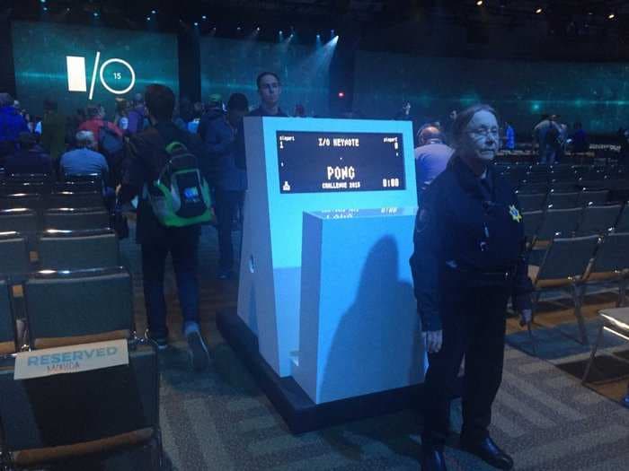 Google has a giant Pong machine in the hall where it's about to kick off its big conference