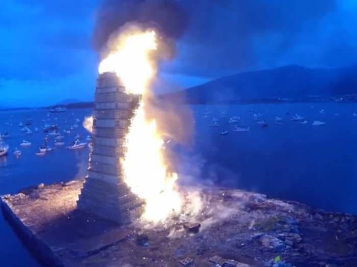 In Norway, people celebrate the summer solstice with this enormous bonfire festival