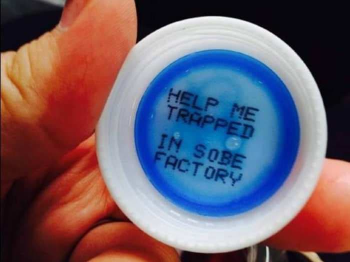 People are freaked out because they keep finding 'help me' messages under the cap of this popular beverage