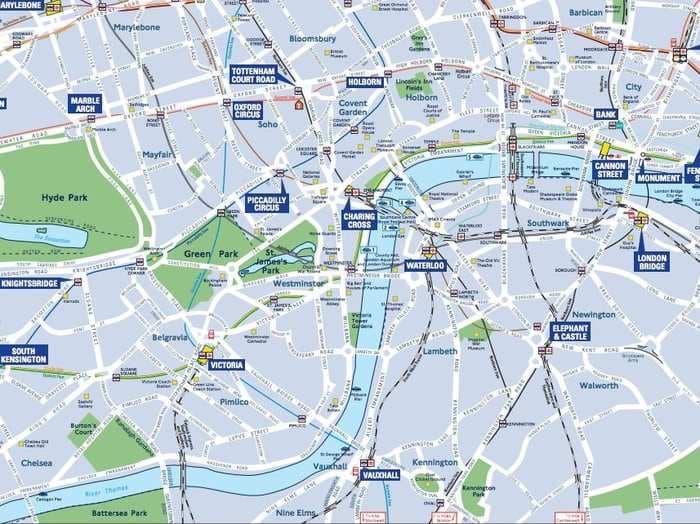 Here's a walking map of London to help you get around during the massive Tube strike