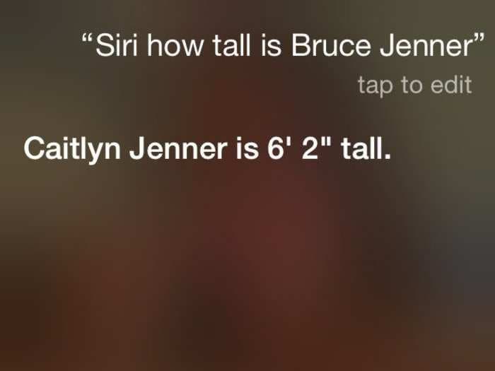 Siri has been programmed to respect Caitlyn Jenner's gender identity