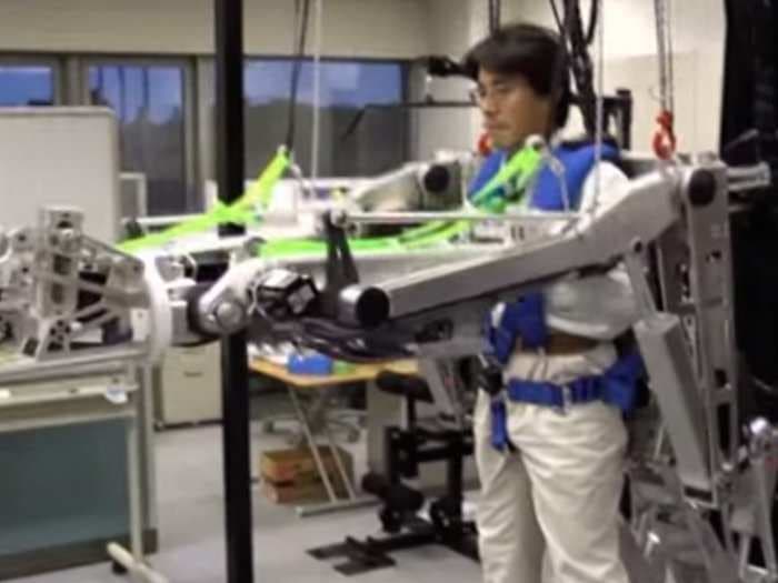 A Japanese company is developing 'Ironman'-like robotic suits to give workers super strength
