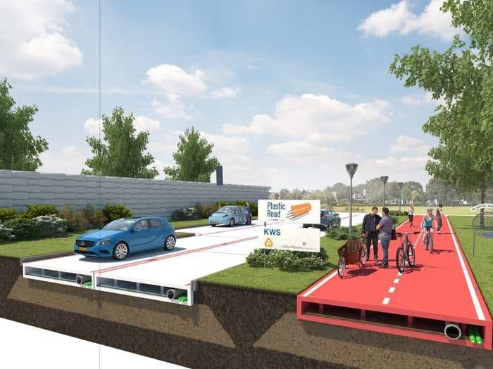 Forget asphalt: a European city is building a road made entirely out of recycled plastic