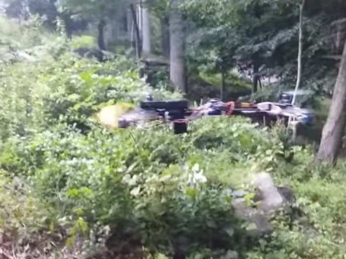 An 18-year-old mounted a gun to a drone and fired shots in the middle of the woods