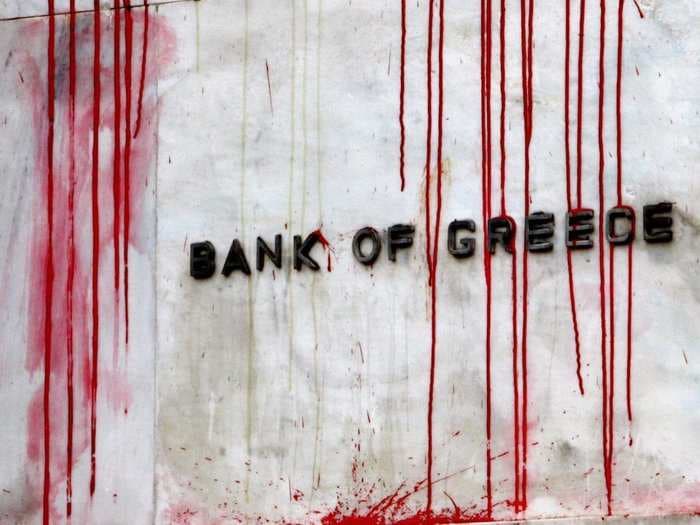 Shares in Greece's biggest banks have halved in the last two days