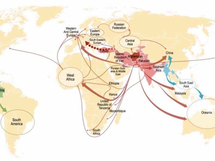One map explains the world's heroin trade