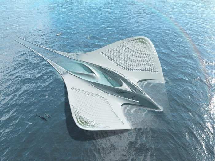 This manta ray looking thing might be the future of luxury cruise ships - or floating cities