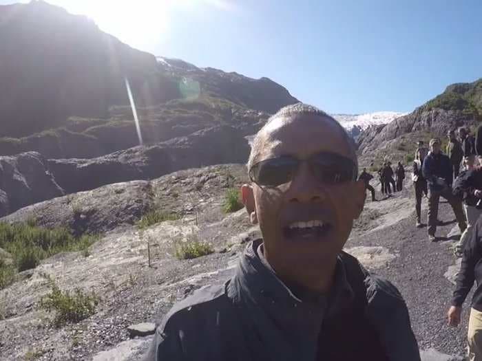 Armed with a GoPro and selfie stick, Obama gives us a glimpse of how Alaska's glaciers are under threat