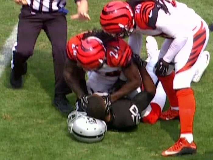 Pacman Jones slammed Amari Cooper's head into a helmet