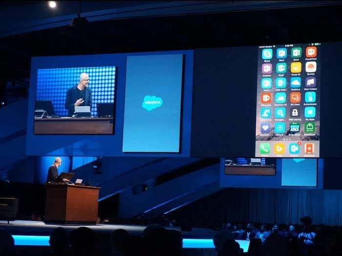 Microsoft CEO Satya Nadella just used an iPhone to demo Outlook