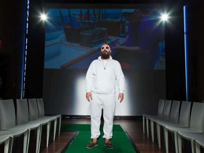 A bunch of dads modeled in the Fat Jew's runway show at fashion week