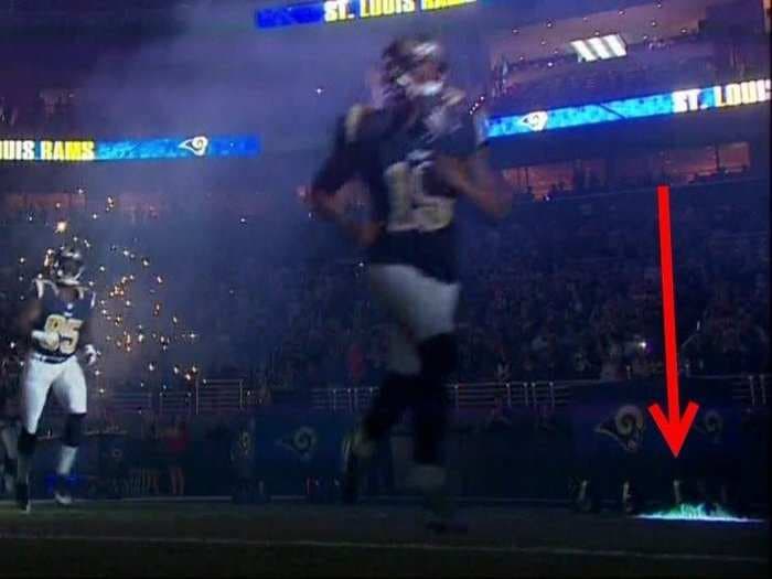 NFL field catches fire during pyrotechnics display delaying start of game