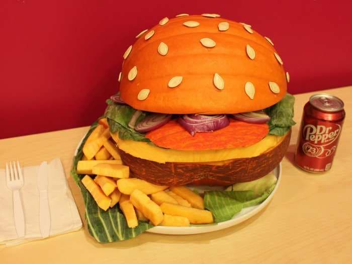 Here's how to carve an incredibly realistic 'cheeseburger pumpkin'