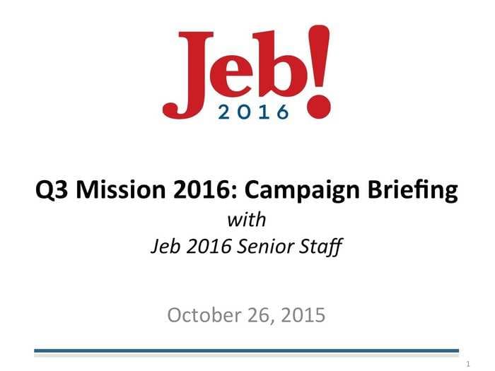 Leaked Jeb Bush slide deck: Here's how we'll win