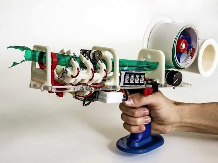 This incredible gun lets you quickly build large-scale 3D objects using nothing but tape