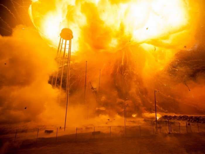 NASA just released close-up photos of the cataclysmic Antares rocket explosion, and they're eerily beautiful