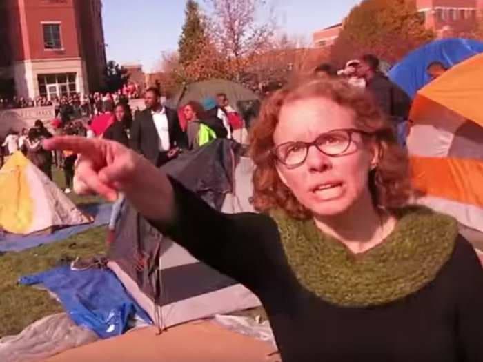 Watch as a media professor at the University of Missouri hassles a cameraman for trying to film a protest