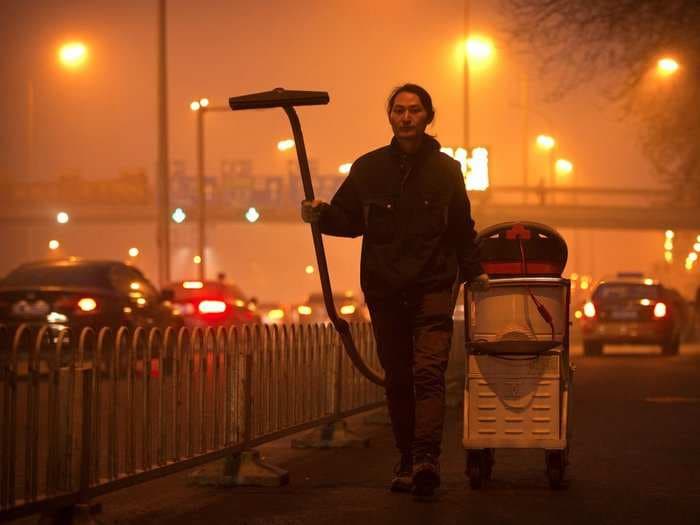 Beijing's air pollution is so bad a man made a 'smog brick' out of it