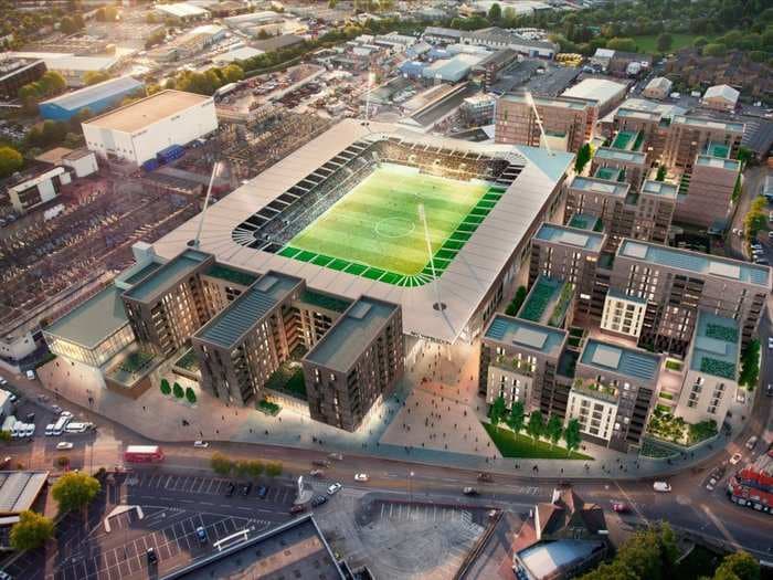 Check out these images of a new development that will bring hundreds of new homes and a sports stadium to south London