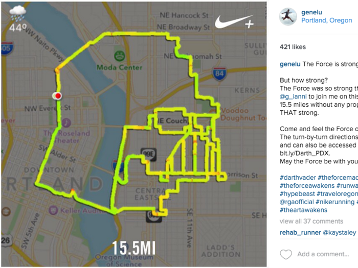 This guy turned his running routine into awesome Star Wars drawings