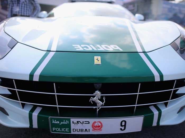 Police officers in Dubai drive some of the most luxurious cars in the world - including a Lamborghini, Aston Martin and Bugatti