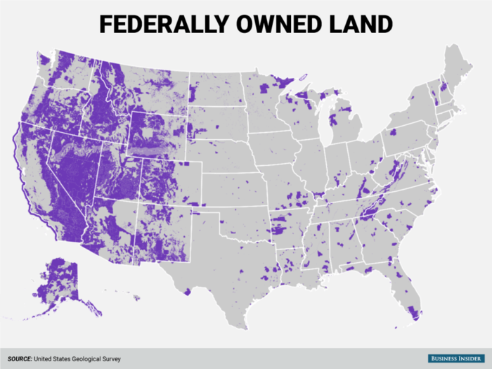 This map shows the huge amount of land the federal government owns in the American West