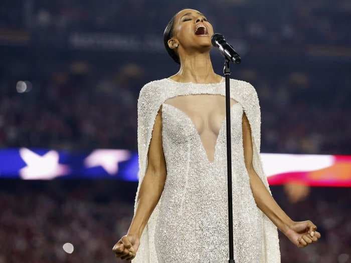 Some people are upset at the outfit Ciara wore to sing the National Anthem for the College Football Playoff championship