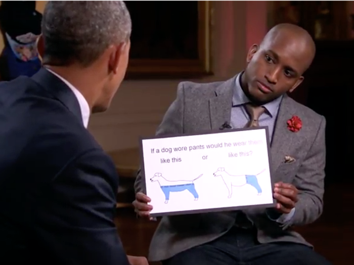 Obama just weighed in on the dogs-in-pants debate that divided the internet