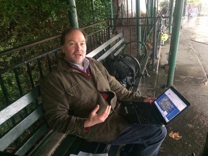 One of the most dogged journalists in the UN press corps was reporting out of a park across from UN headquarters