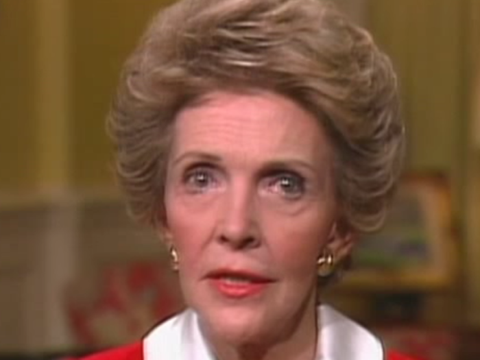 Listen to Nancy Reagan introduce the 'war on drugs' slogan she made famous