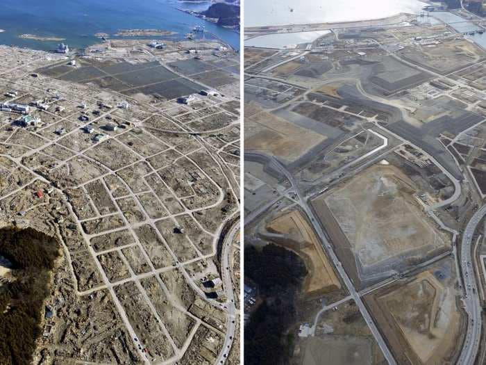 10 stunning side-by-side photos show just how destructive Japan's 2011 earthquake and tsunami were