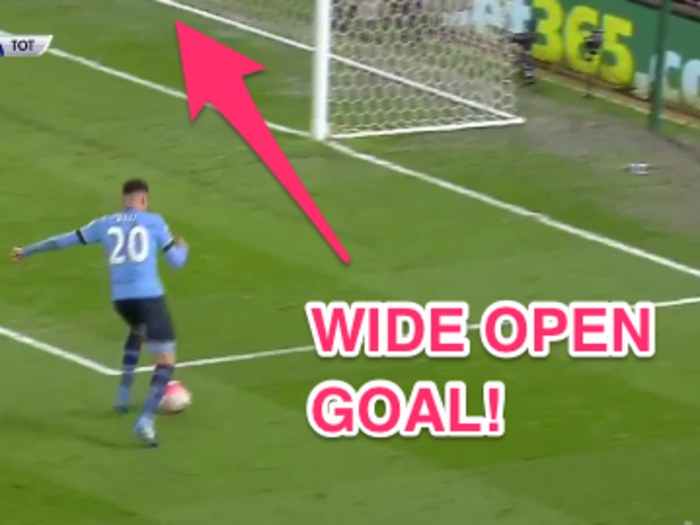Tottenham midfielder hilariously missed one of the easiest open goals you'll ever see